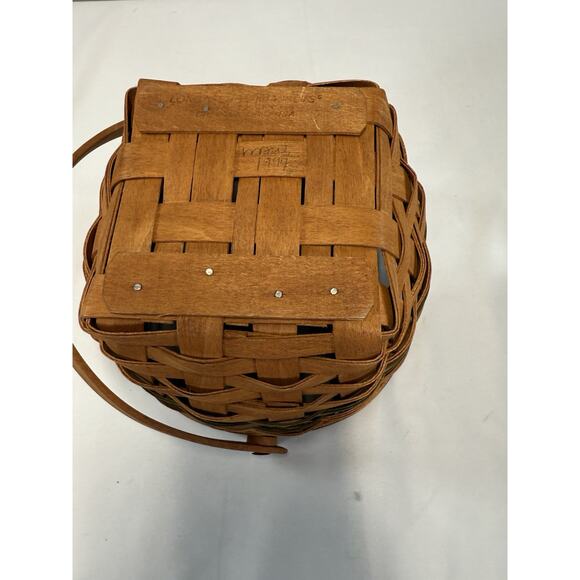 1994 Longaberger Christmas Collection Jingle Bell Green Trim Basket Plaid Liner - Picture 4 of 4